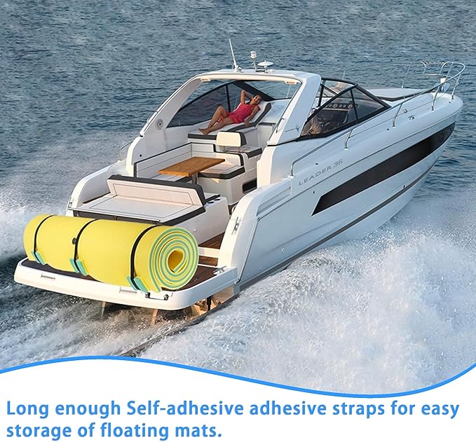 3 Pcs Floating Water Mat Straps, Pad Straps Reusable for Storing Storage Up to 18 Feet Long or Shorter, Floating Mat Accessories