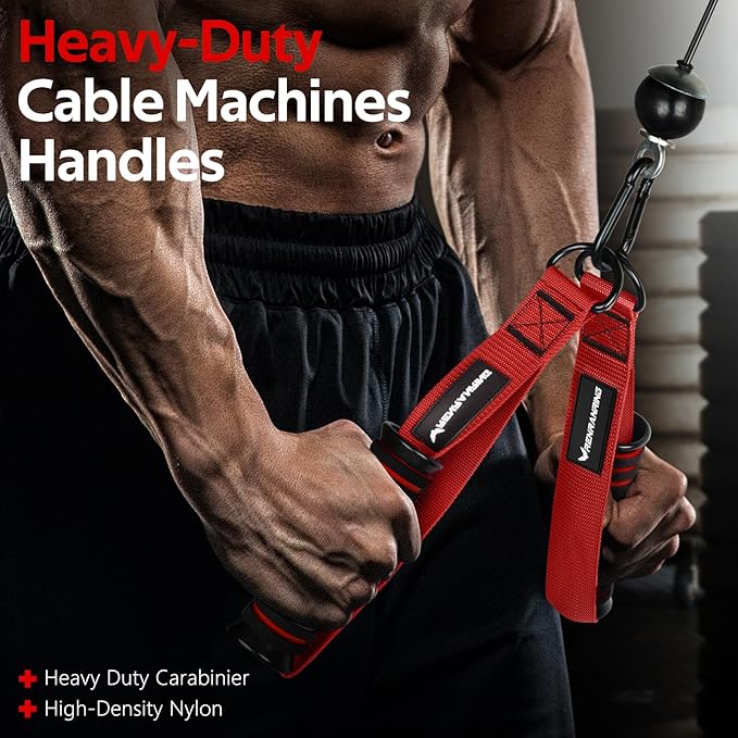 RENRANRING Gym Exercise Handles, Replacement Handle Attachments for Cable Machine Pulleys, Resistance Band and Strength Trainer, Pull Down Workout Accessories, Home Gym Add On Equipment