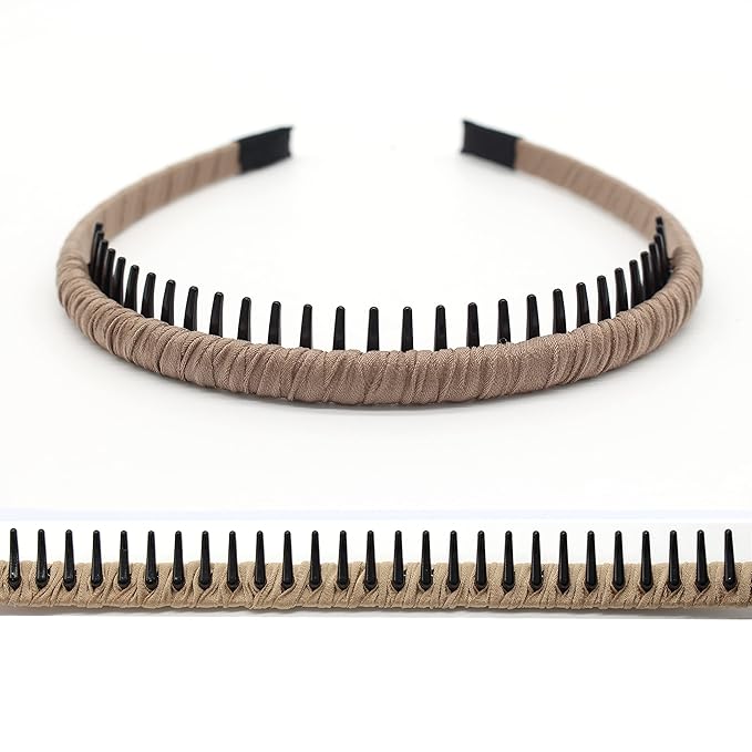 4pcs Hairbands for Women, Non-Slip Zig Zag Headbands, Adjustable Teeth Comb Hair Hoop, Daily Use, Yoga, Spa, Parties, Resin Cotton Blend