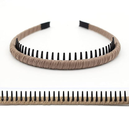 4pcs Hairbands for Women, Non-Slip Zig Zag Headbands, Adjustable Teeth Comb Hair Hoop, Daily Use, Yoga, Spa, Parties, Resin Cotton Blend