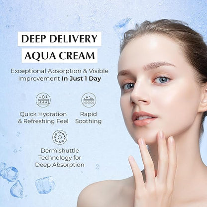 JEU'DEMEURE DermiShuttle DD Gel Cream Aqua, Soothing & Hydration For Face, Neck and Hand with Ceramide, Betaine and Peptide, Lightweight Daily Moisturizer for Sensitive Skin, Korean Moisturizer (50g)