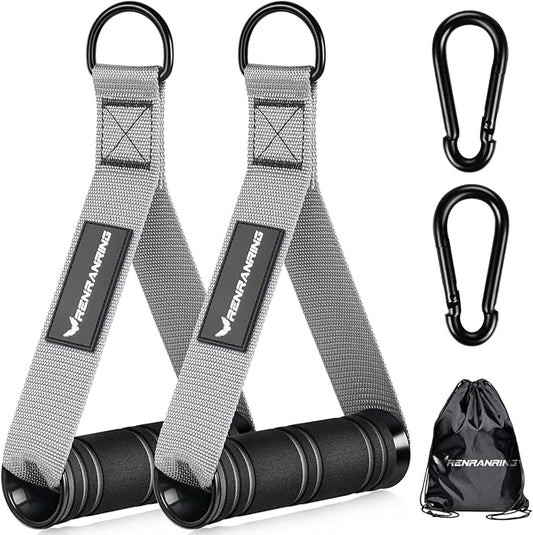 RENRANRING Gym Exercise Handles, Replacement Handle Attachments for Cable Machine Pulleys, Resistance Band and Strength Trainer, Pull Down Workout Accessories, Home Gym Add On Equipment