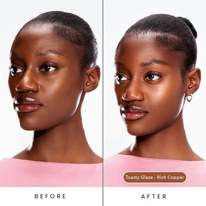 Sacheu Liquid Glow STAY-N Liquid Highlighter & Illuminator Makeup — 30ml Long Lasting Luminous Glow Lightweight Dewy Finish, Toasty Glaze