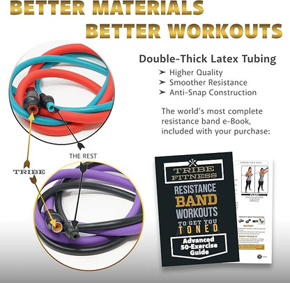 Resistance Bands Set for Men, Women, Exercise & Workout. Fitness Bands for Leg & Bicep Work. Workout Bands for Working Out. Stretch Bands for Physical Therapy. Strength Bands. Elastic Weight Training.