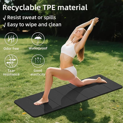 1/2 Inch Extra Thick Yoga Mat Pilates Equipment, 69"x24" Odorless Workout Mats for Home Gym, Non-slip Exercise Mats for Women Men Home Workout, Foldable Yoga Mats for Travel Camping Sleeping
