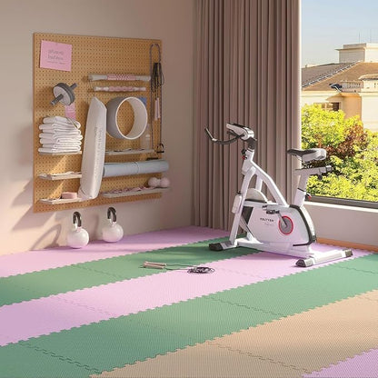 Home Gym Mat, Puzzle Exercise Mat, EVA Interlocking Foam Floor Tiles for Home Workout Equipment and Kids' Play Areas - Blue, 24 in x 24 in x ½ in - (Pink, 36 Pack (144 sq ft))
