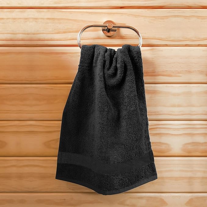 Utopia Towels Black Salon Towels, Pack of 72 (Not Bleach Proof, 16 x 27 Inches) Highly Absorbent Towels for Hand, Gym, Beauty, Spa, and Home Hair Care