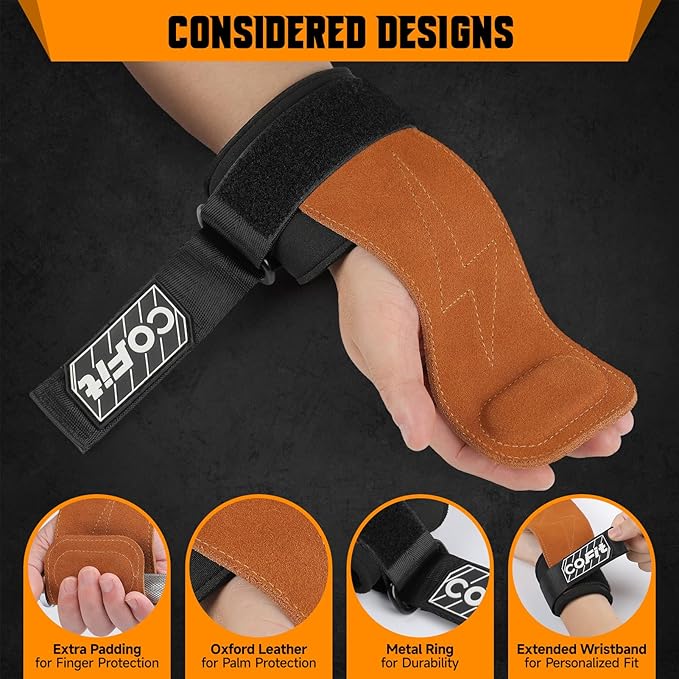COFIT Wrist Straps for Weightlifting, Workout Wrist Wraps with Dual-Layer Oxford Leather, Enhanced Grip for Optimal Hand and Wrist Protection, Gym Lifting Straps for Deadlift and Powerlifting