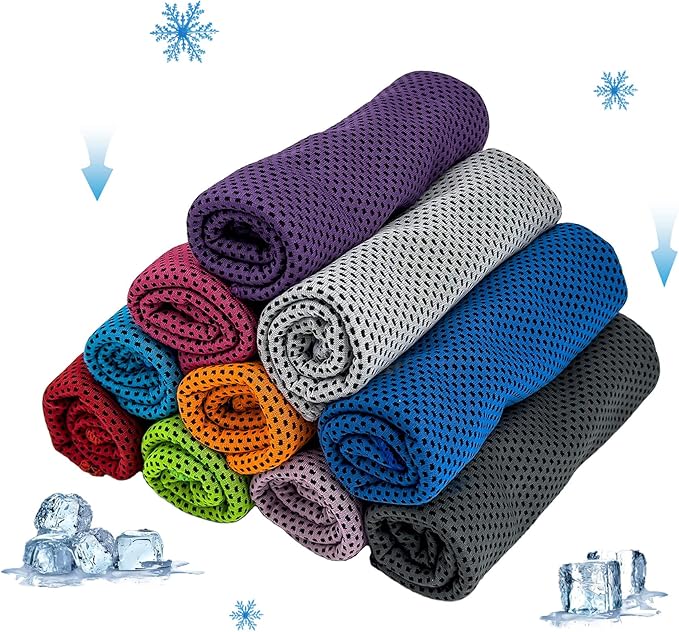 Cooling Towels, Soft Breathable Sweat Ice Towel for Sports, Yoga, Gym, Golf, Camping, Running, Fitness, Workout & More Activities
