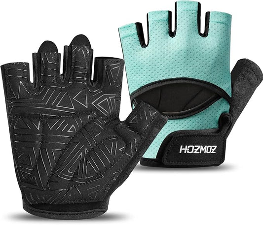 Ventilated Weight Lifting Gloves, Thick Padded Gym Gloves with Full Palm Protection & Grip & Shock Absorption for Women & Men's Fitness Training
