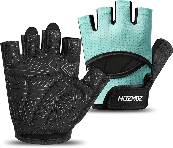 Ventilated Weight Lifting Gloves, Thick Padded Gym Gloves with Full Palm Protection & Grip & Shock Absorption for Women & Men's Fitness Training