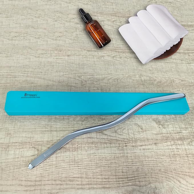 BYYDDIY Stainless Steel Muscle Scraper Stick for Lymphatic Drainage,Body Massage, Release Myofascial Trigger Points Reduce Muscle Soreness Tightness Leg Cramps for Physical Therapy (Ms)