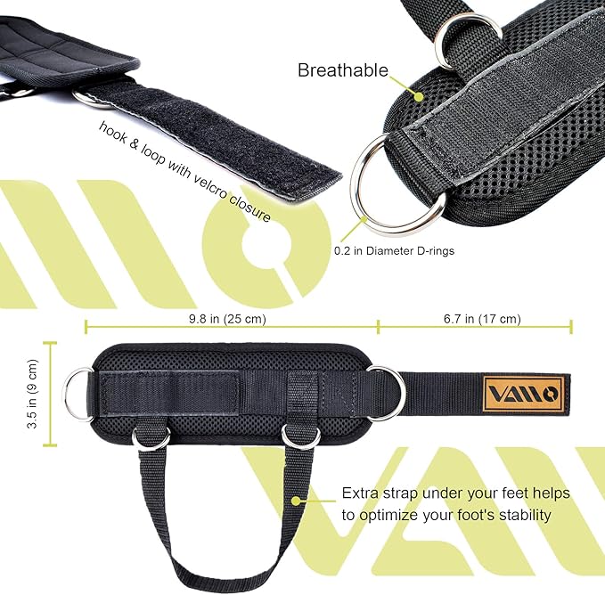 VAIIO Ankle Straps for Cable Machines,Adjustable Comfort fit Neoprene, Reinforce Double D-Ring - Premium Ankle Cuffs to Improve Abdominal Muscles, Lift The Butts, Tone The Legs for Men & Women