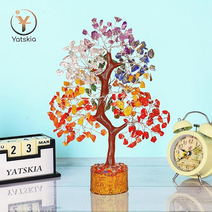 YATSKIA 7 Chakra Crystal Tree of Life, Gemstones and Crystals, Crystals Home Office Decor, Birthday Gifts for Women
