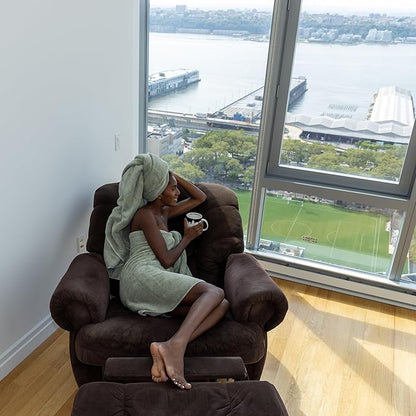 Mosobam Luxury Turkish Set of 4 Bath Towels 30X58 Light Grey (Gray) 700 GSM Bamboo Viscose & Aegean Turkish Combed Cotton