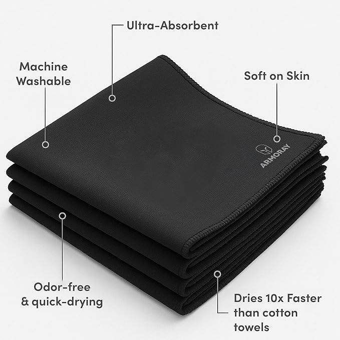 ARMORAY Sweat Absorbing Towel Handkerchief – Quick-Dry Microfiber Gym Towels for Face, Hands & Body – Workout Towel for Men, Sport Rag, Perfect for Tennis, Pickleball & Sauna Use by Women