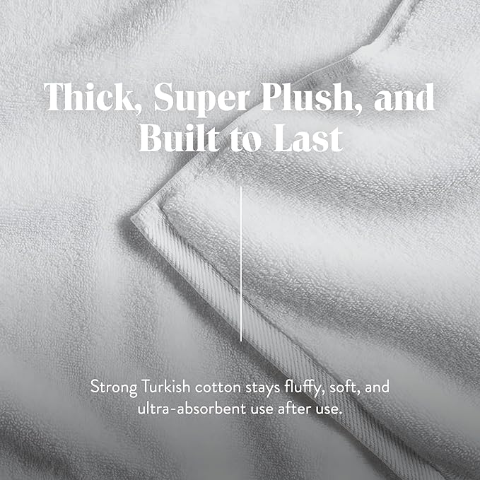 Brooklinen Super-Plush Turkish Cotton Bath Towels Set of 2 Cotton, 820 GSM, Machine Washable, Perfect Bath Towels for Bathroom, Spa & Shower (30" x 58", White)