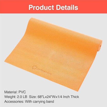 Yoga Mat with Carry Strap for Yoga Pilates Fitness and Floor Workout at Home and Gym Non-slip 9 colors