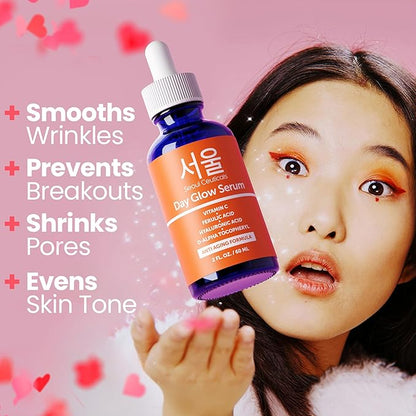 SeoulCeuticals Large 2oz Korean 20% Vitamin C Hyaluronic Acid Serum + CE Ferulic Acid - Potent Anti Aging, Anti Wrinkle K Beauty