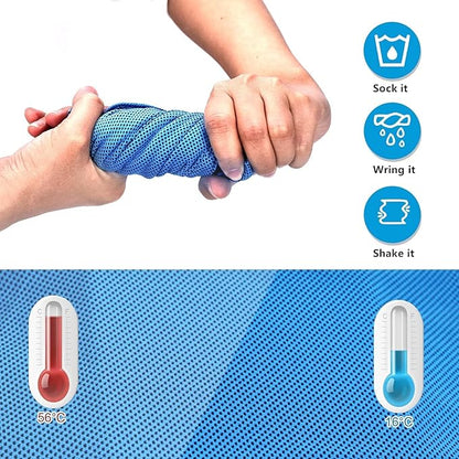 4 Packs Cooling Towels for Neck and Face(40"x 12"), Cool Sweat Towels for Hot Weather, Lightweight Soft Breathable Towels for Yoga, Towels Sports, Workout, Running, Gym, Camping, Fitness