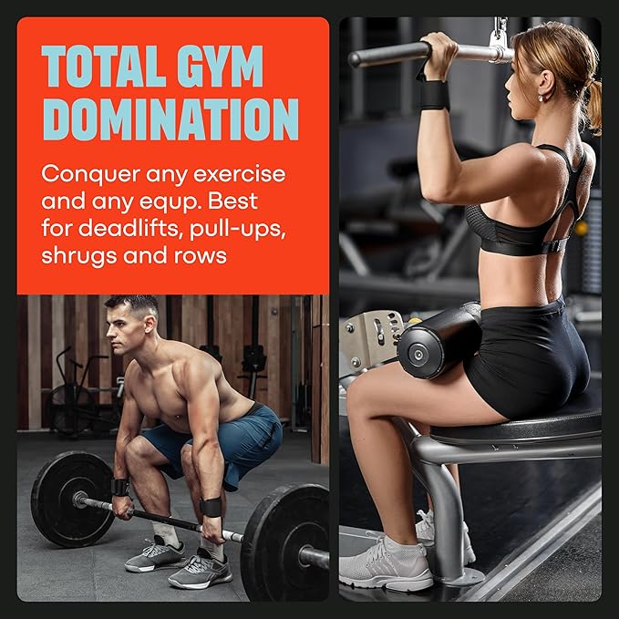 Mava Sports Heavy Duty Weightlifting Hand Grip Power Hooks with Wrist Straps for Pull-ups and Deadlifts Weight Lifting Hooks for Men and Women, Ideal for Power Weightlifting and Gym Workouts