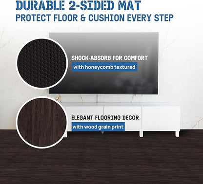 Yes4All 48SQ.FT Wood Grain Puzzle Exercise Mat Protective Flooring, EVA Interlocking Foam Floor Tiles with Border for Home