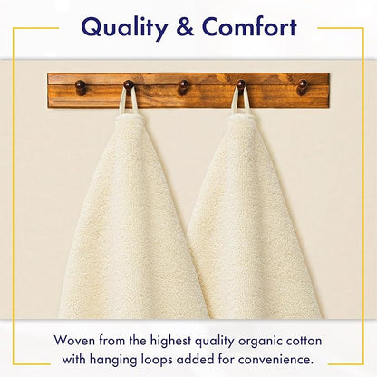 100% Organic Zero-Twist Cotton Towels - GOTS Certified Luxury Bath Towels - Ultra Soft & Plush 700GSM Long-Staple Cotton - 6 Piece Towel Set (Papyrus)