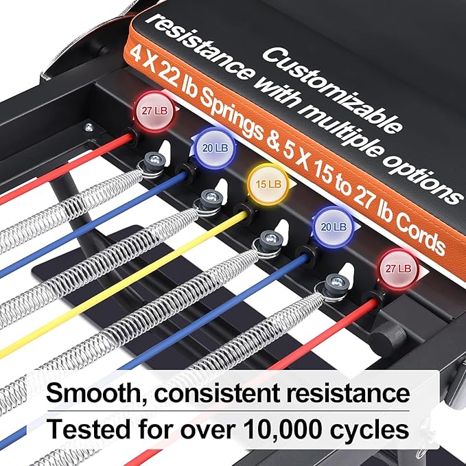 Pilates Reformer,Dpiolrcag Foldable Pilates Machine & Equipment for Home Use and Gym Workout with Jump Board, Suitable for Advanced and Beginners Users, Up to 250 lbs Weight Capacity