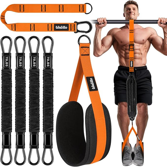 Pull Up Assistance Bands Set, Heavy Duty Adjustable Pull Up Assist Band with Feet Rest, Strength Training Bands for Home Gym Fitness, Pull-Up Bar, Calisthenics and Body Stretching