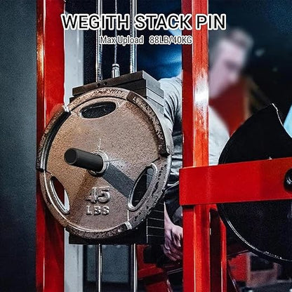 Weight Stack Pin, Gym Pin with Spring Clip Collar, Weight Pins for Weight Stack Machine, Weight Stack Extender Pin Strength Training Equipment for Cable Tower and Functional Trainer Machin