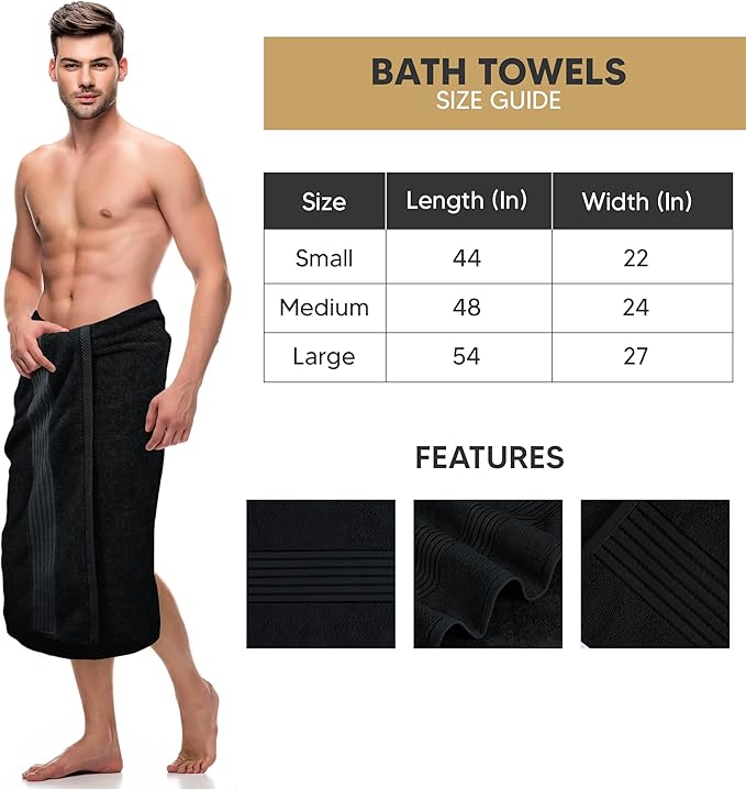 Utopia Towels 4 Pack Bath Towels Set, 27 by 54 Inches, 100% Ring Spun Cotton, Quick Dry, Highly Absorbent, Soft Feel Towels, Perfect for Daily Use, Black