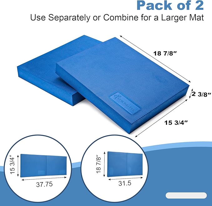StrongTek Extra Wide Foam Balance Pad for Physical Therapy, 19" X 15.8" X 2.4", High-Density TPE Foam Pad for Exercise, Enhanced Stability, Core Strength, Non-Slip & Water-Resistant, for Fitness, Yoga