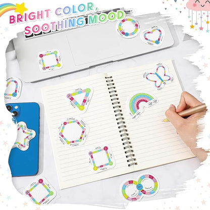 36 Pcs Anxiety Sensory Stickers Mental Health Stickers Fidget Textured Strips Toys Adhesive Tactile Calm Relief Items for Adults Desk School Counselor Classroom(Cute Breathe Style)