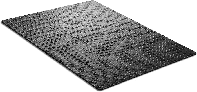 Philosophy Gym Pack of 12 Exercise Flooring Mats - 12 x 12 Inch Foam Rubber Interlocking Puzzle Floor Tiles - Black