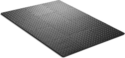 Philosophy Gym Pack of 12 Exercise Flooring Mats - 12 x 12 Inch Foam Rubber Interlocking Puzzle Floor Tiles - Black