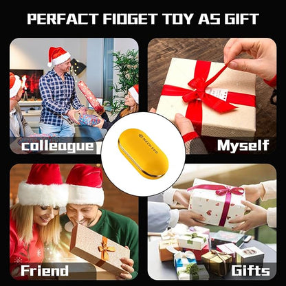 Metal Fidget Slider for Adults – Silky-Smooth Stress Relief Toy with Click Sounds Haptic Feedback, EDC Magnetic Fidget Toys Adults, Anxiety ADHD Focus Sensory Gift for Friends, Office & Travel (Blue)