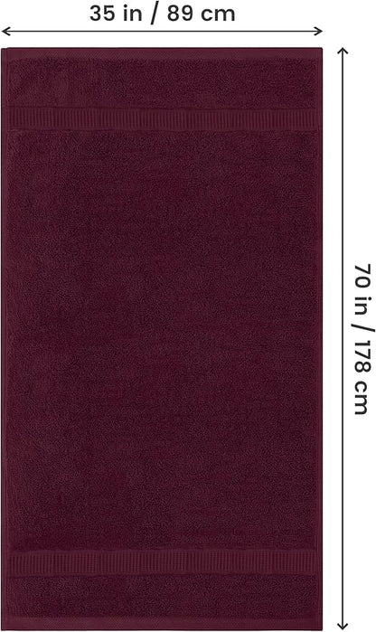 Utopia Towels Luxurious Jumbo Bath Sheet 2 Piece, 600 GSM, 35 by 70 Inches, 100% Ring Spun Cotton, Highly Absorbent and Quick Dry Extra Large Bath Towel, Super Soft Towel, Burgundy