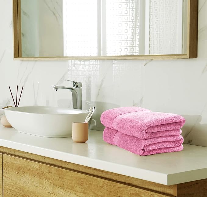Utopia Towels 8 Piece Premium Towel Set, 2 Bath, 2 Hand, and 4 Wash Cloths, 600 GSM 100% Ring Spun Cotton, Highly Absorbent Towels for Bathroom, Gym, Hotel, and Spa, Pink