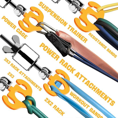 Power Rack Attachments, Hooks for Squat Rack, Resistance Band Heavy Duty, Versatile Gym Equipment Attachments, for Strength Traning, Fitness, Physical Therapy