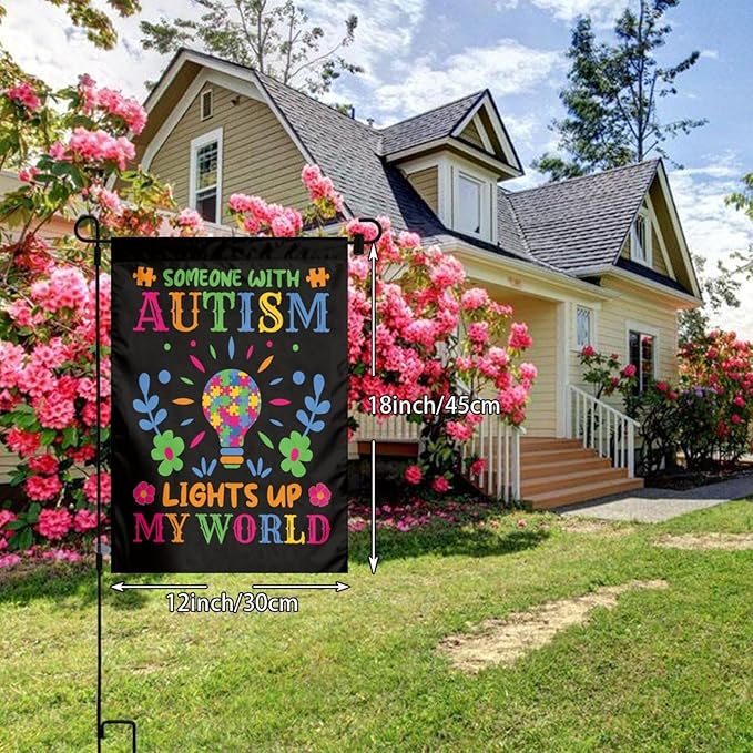 Autism Awareness Garden Flag 12 X 18 Inch Home Indoor & Outdoor Vertical Double-Sided Flags Yard House Farmhouse Sign For Home Garden Decoration