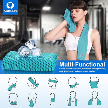 Sukeen 4 Pack Cooling Towel (40"x12"), Ice Towel, Soft Breathable Chilly Microfiber Towel for Sports, Workout & More Activities