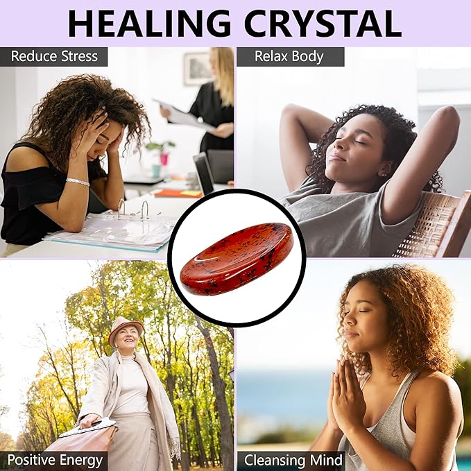 Mahogany Obsidian Worry Stones – Crystal Thumb Worry Stone for Anxiety, Stress – Relaxing and Soothing Balance Stones for Meditation, Stress Relief – Healing Stones and Crystals for Men and Women
