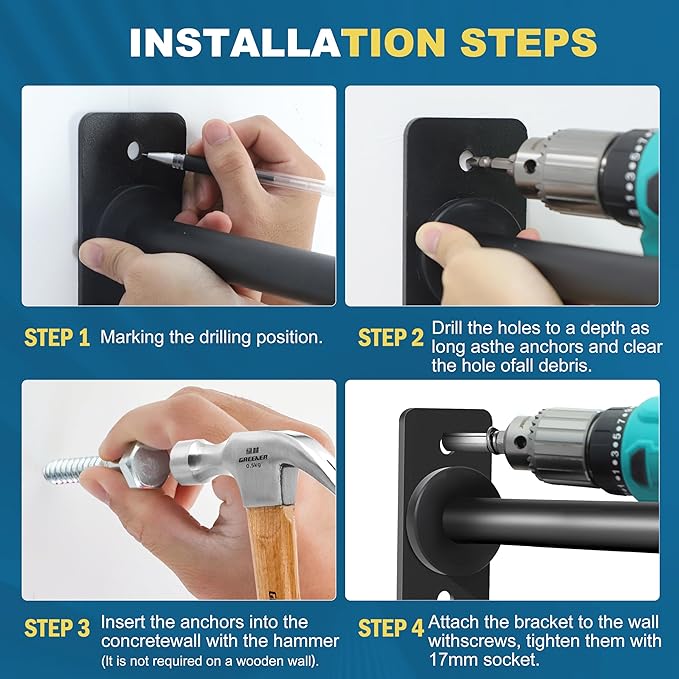 Weight Plate Holder, Wall Mounted Weight Storage Rack for Olympic Weight Plate,Home Gym Organizer（Upgrade Length and Thick Steel）