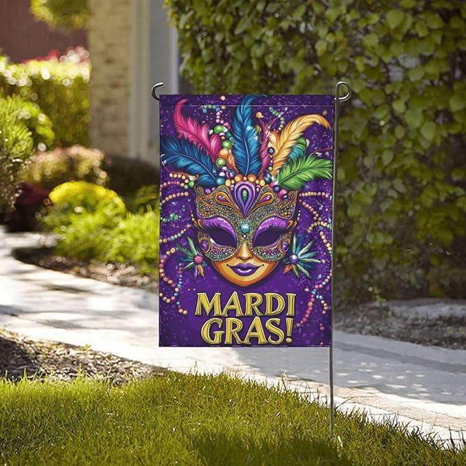 Carnival Garden Flag 12x18 In Double Sided Yard Flags Lawn Sign Decor No Flagstand