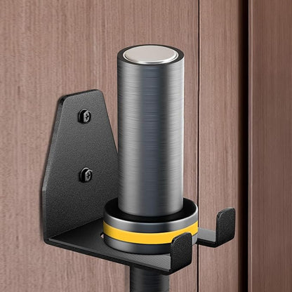 Olympic Barbell Hanger, Garage Gym Bar Wall Rack, Vertical Barbell Wall Mount, Black Heavy-Duty Support Barbell Holder, Space Saving Commercial or Home Gym Accessory, Holds Under 33mm Bar Size