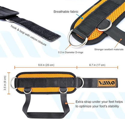 VAIIO Ankle Straps for Cable Machines,Adjustable Comfort fit Neoprene, Reinforce Double D-Ring - Premium Ankle Cuffs to Improve Abdominal Muscles, Lift The Butts, Tone The Legs for Men & Women