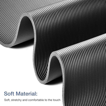 Yoga Mat Non Slip NBR Thick Yoga Mat, 72"L x 32"/24"W x 0.6"/0.4"TH (185cm x 80cm/61cm x 15mm/10mm), Anti-Tear Exercise Mat with Carrying Strap and Bag, Workout Mats for Yoga, Pilates, Floor Exercises