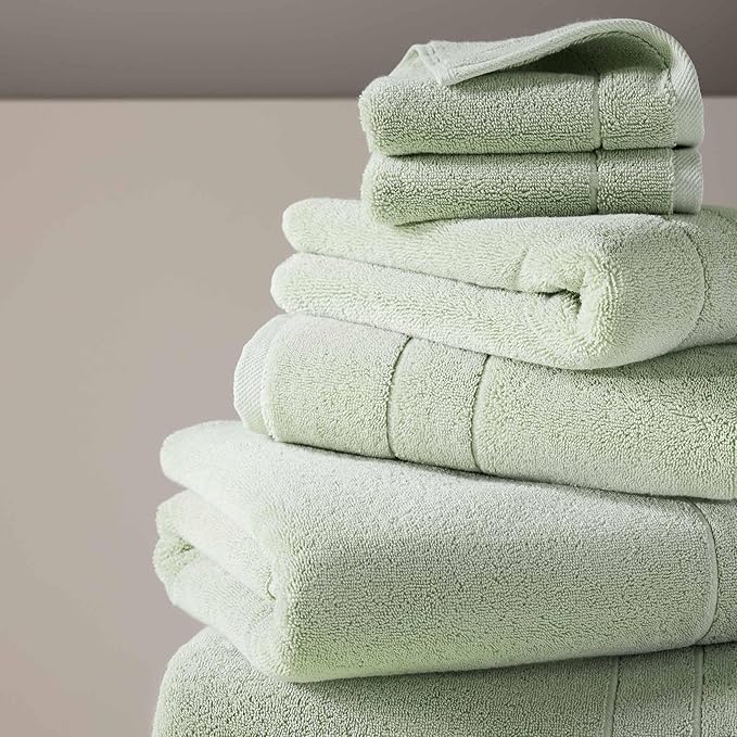 Brooklinen Super-Plush Turkish Cotton Hand Towels Set of 2 Cotton, 820 GSM, Highly Absorbent, Machine Washable, Perfect for Home & Bathroom (20"x30", Aloe Green)