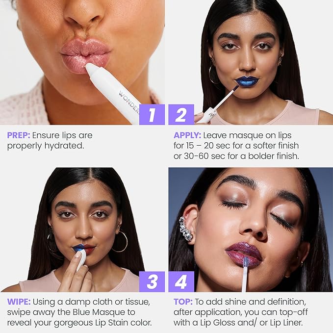 Wonderskin Wonder Blading All Day Lip Stain Peel Off Masque - Long Lasting, Waterproof and Transfer Proof Pink Lip Tint, Matte Finish Peel Off Makeup (Crush Masque)