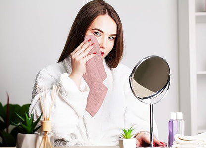 Utopia Towels 24 Pack Cotton Washcloths Set, 100% Ring Spun Cotton, Premium Quality Flannel Face Cloths, Highly Absorbent and Soft Feel Fingertip Towels, Dusty Pink